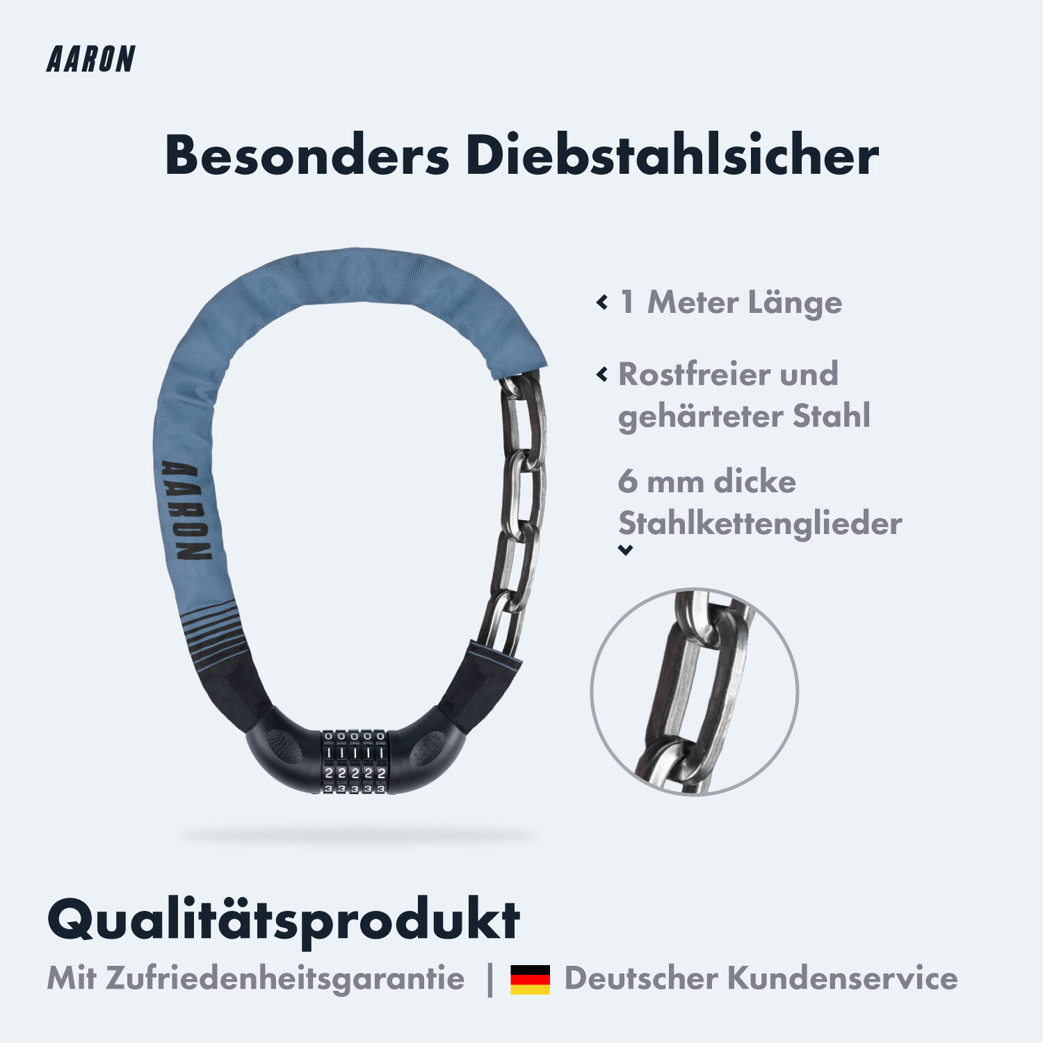 Lock One Fahrradschloss mit 5-stelligem Zahlencode - Graublau 2/7