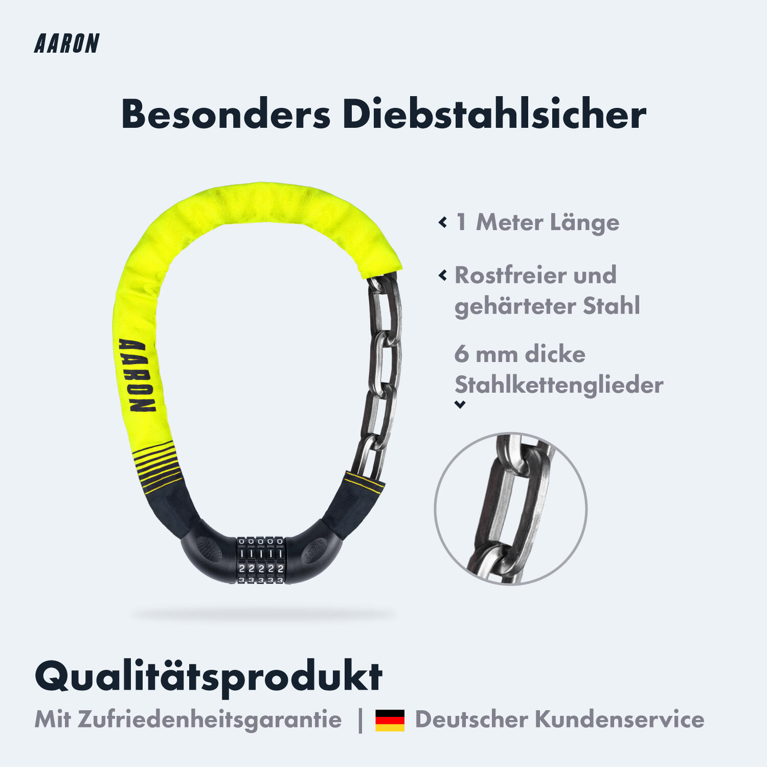Lock One Fahrradschloss mit 5-stelligem Zahlencode - Gelb 2/7