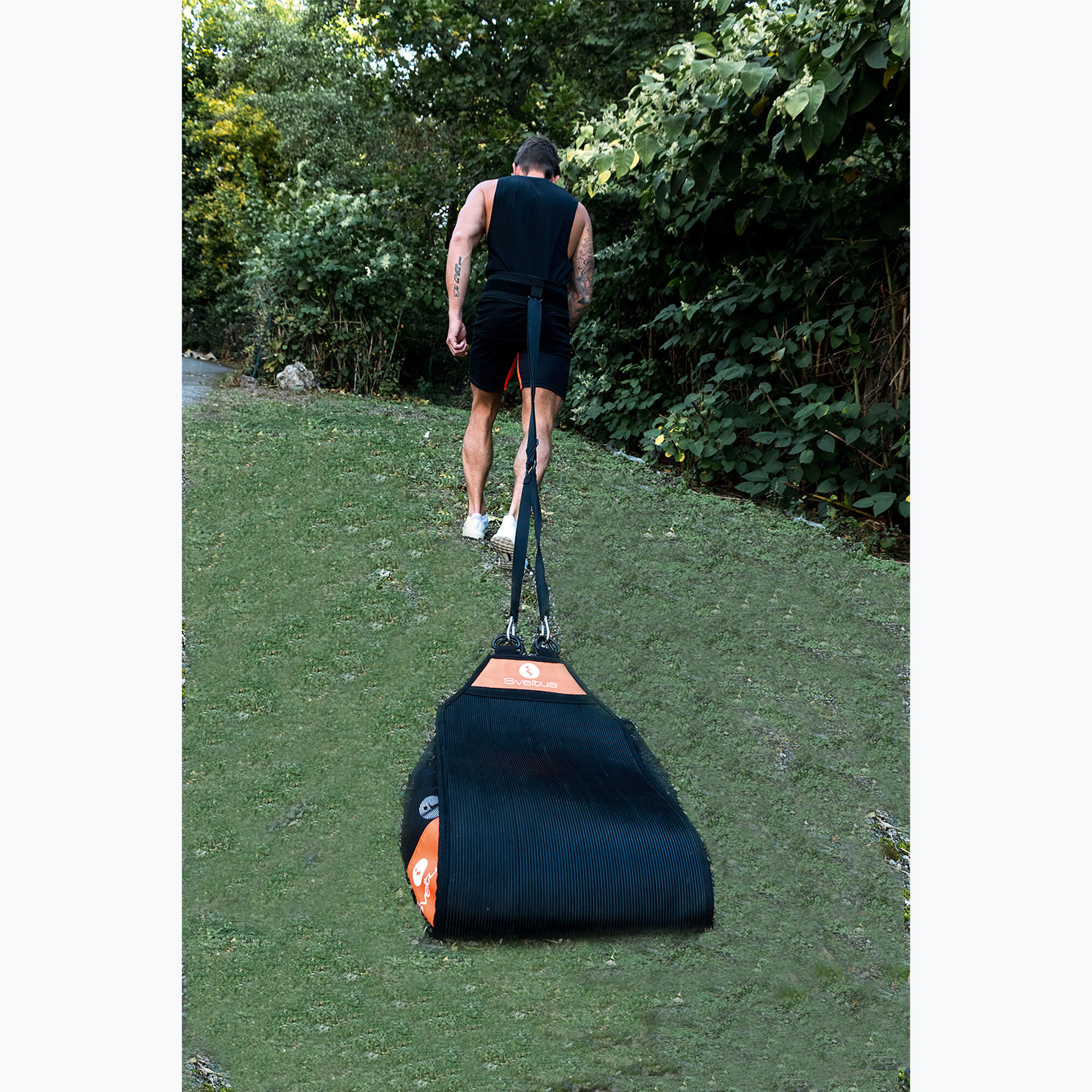 Zak met gewicht Sveltus verstelbare gewicht slee trainer zwart/oranje 4/6