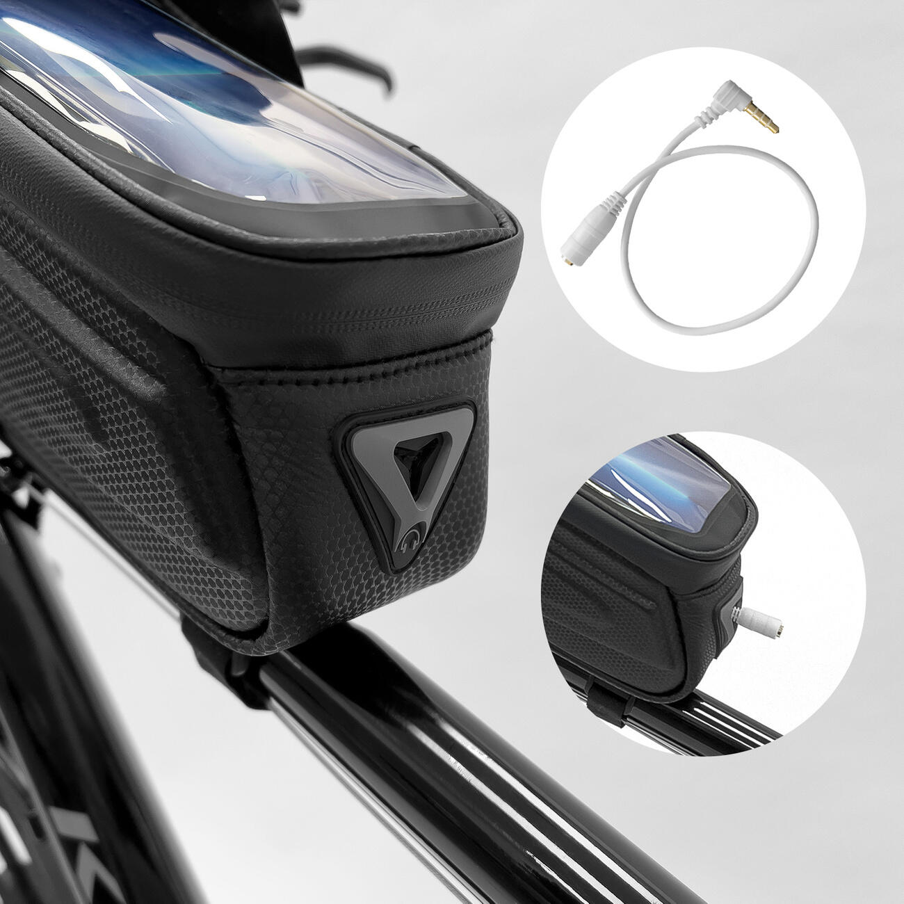 Wozinsky torba rowerowa na ramę z etui na telefon 1,7 l czarna (WBB28BK) 2/8