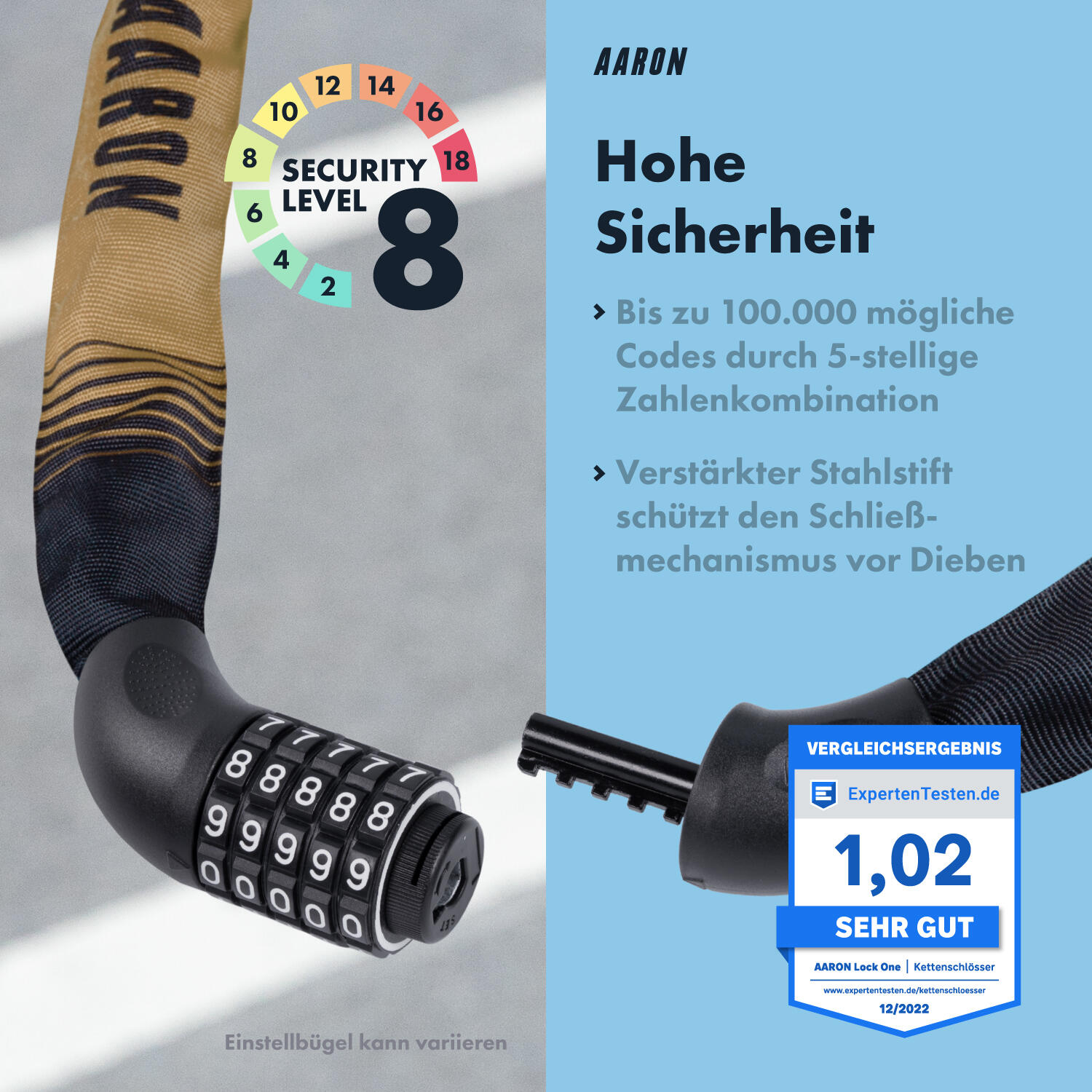 Lock One Fahrradschloss mit 5-stelligem Zahlencode - Beige 4/6