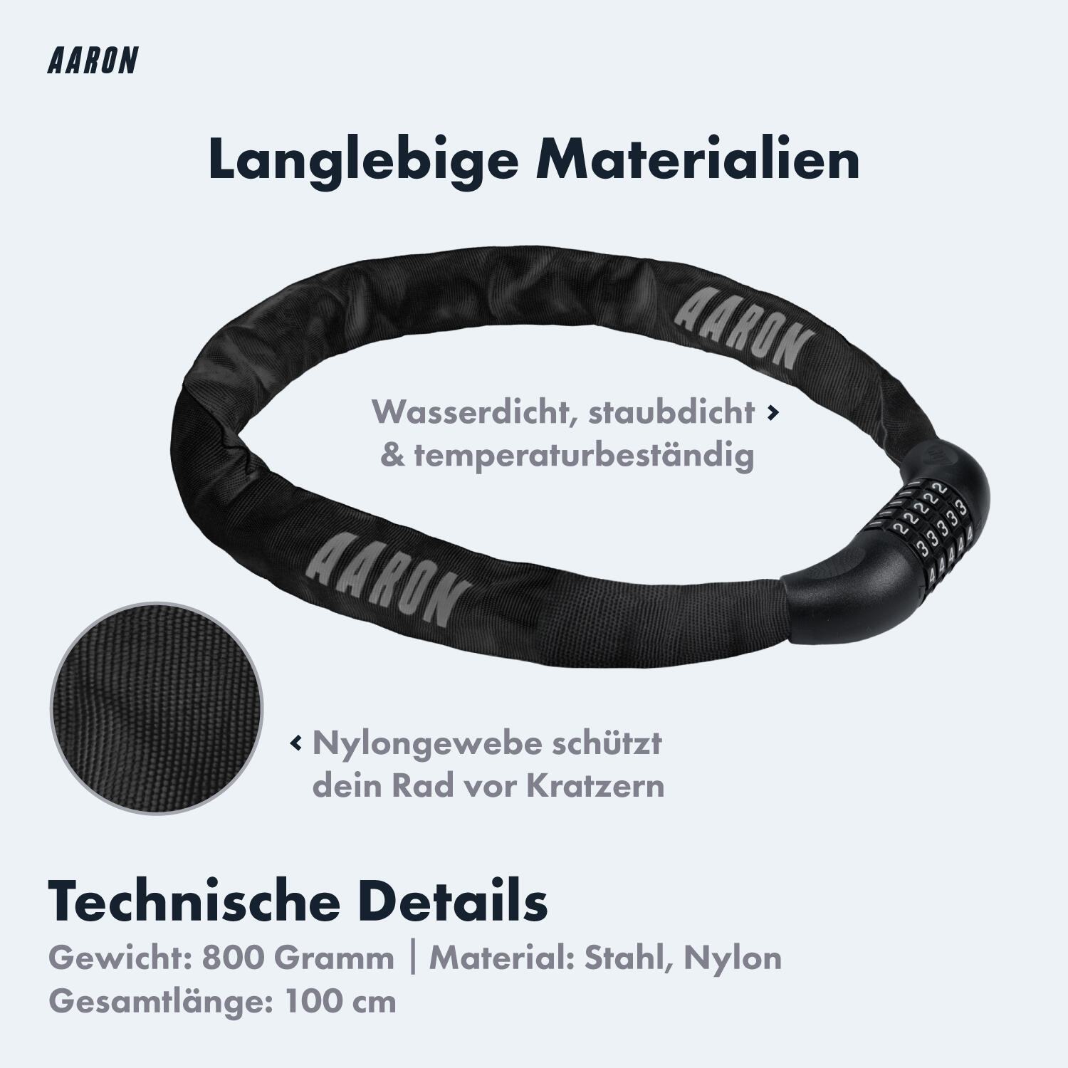 Lock One Fahrradschloss mit 5-stelligem Zahlencode - Schwarz 3/7