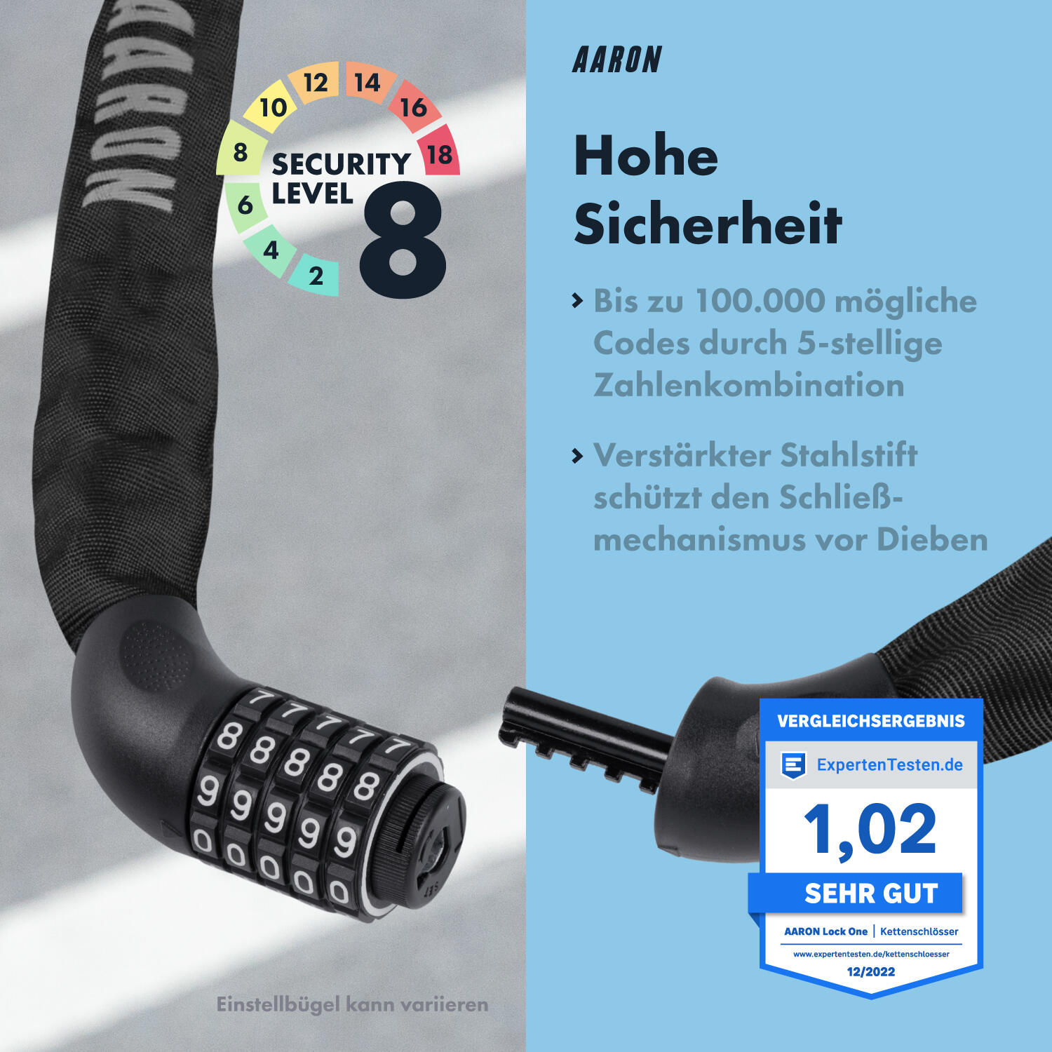 Lock One Fahrradschloss mit 5-stelligem Zahlencode - Schwarz 4/7