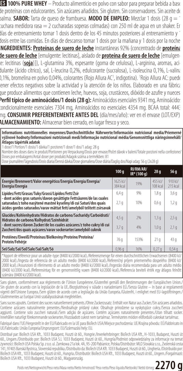 Whey concentrée - 100% Pure Whey - Gâteau au Fromage à la Framboise 4/5