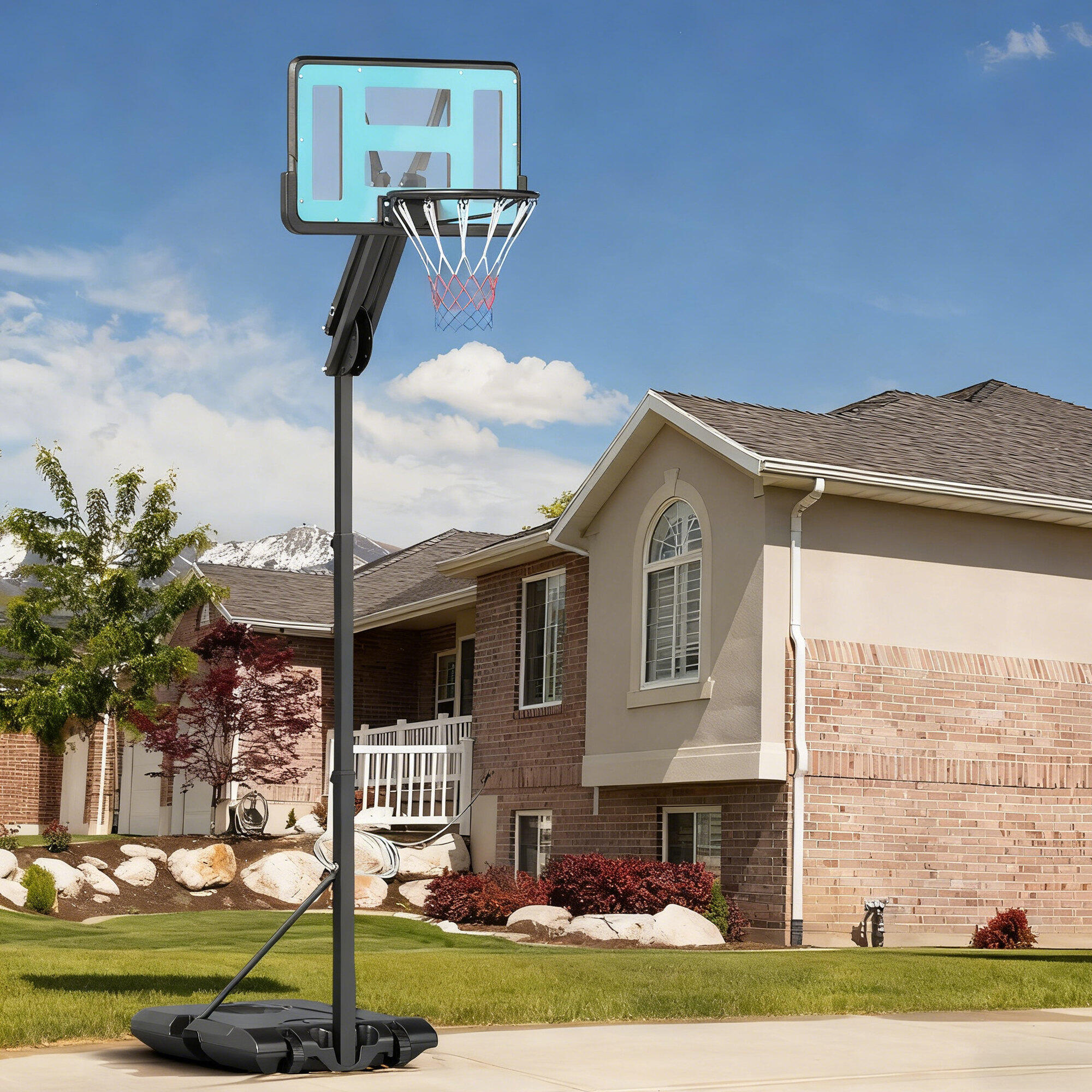 Tabela de basquetebol 71x45x146-236 cm preto SPORTNOW 2/7