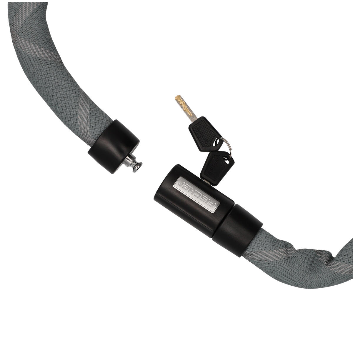FISCHER Kettenschloss PROTEC SILENCE - 100 cm, Spezialstahl mit Reflexstreifen 2/7
