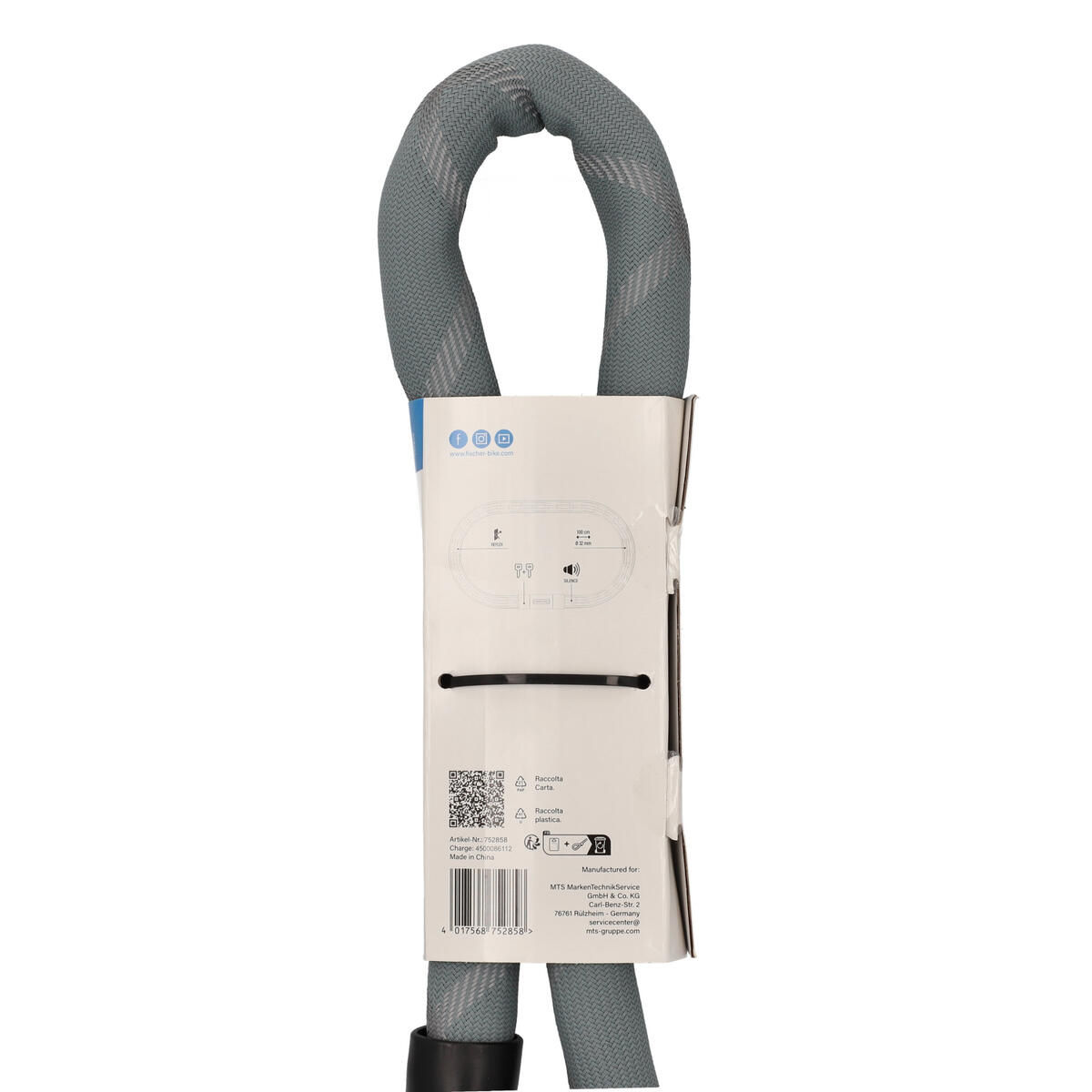 FISCHER Kettenschloss PROTEC SILENCE - 100 cm, Spezialstahl mit Reflexstreifen 7/7