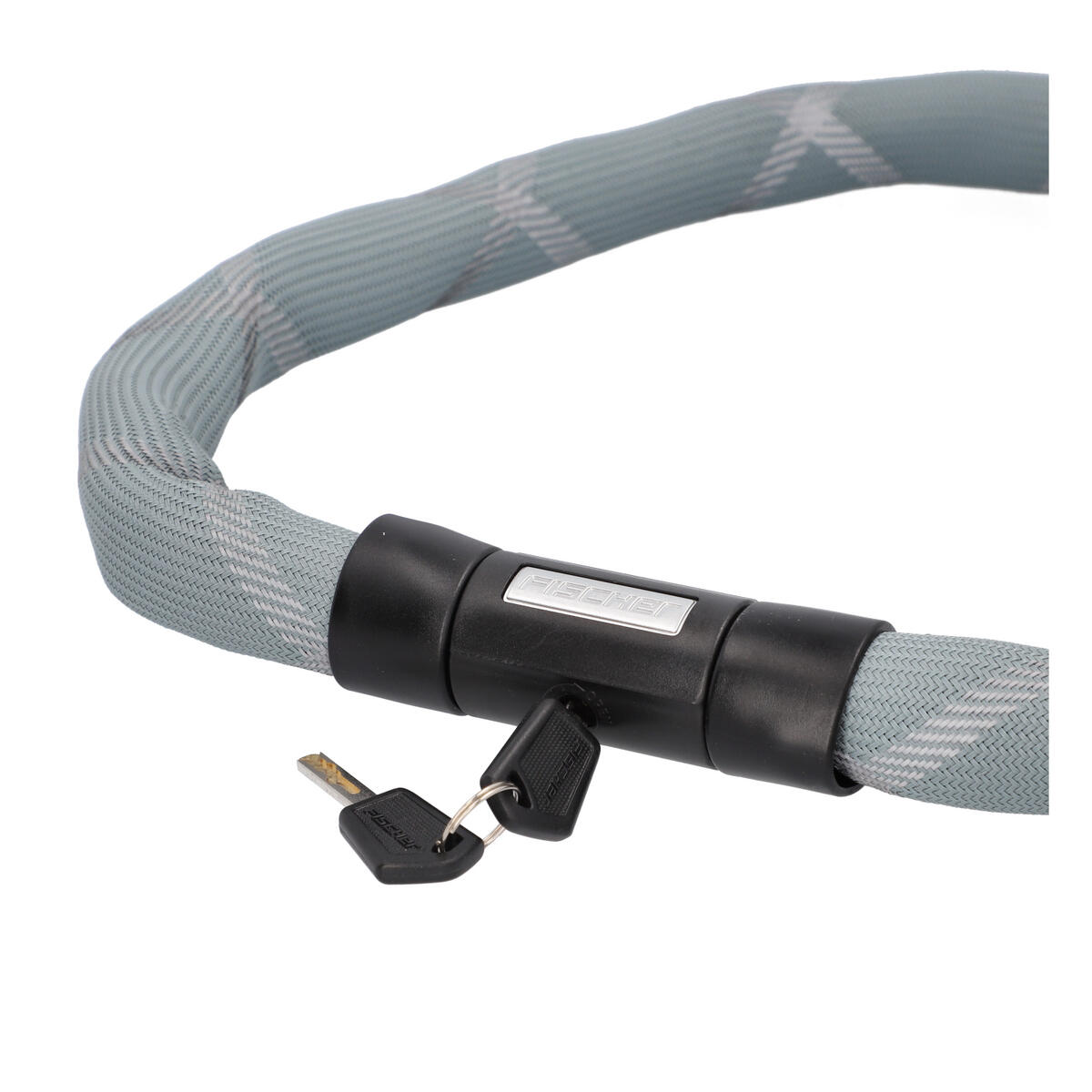 FISCHER Kettenschloss PROTEC SILENCE - 100 cm, Spezialstahl mit Reflexstreifen 5/7