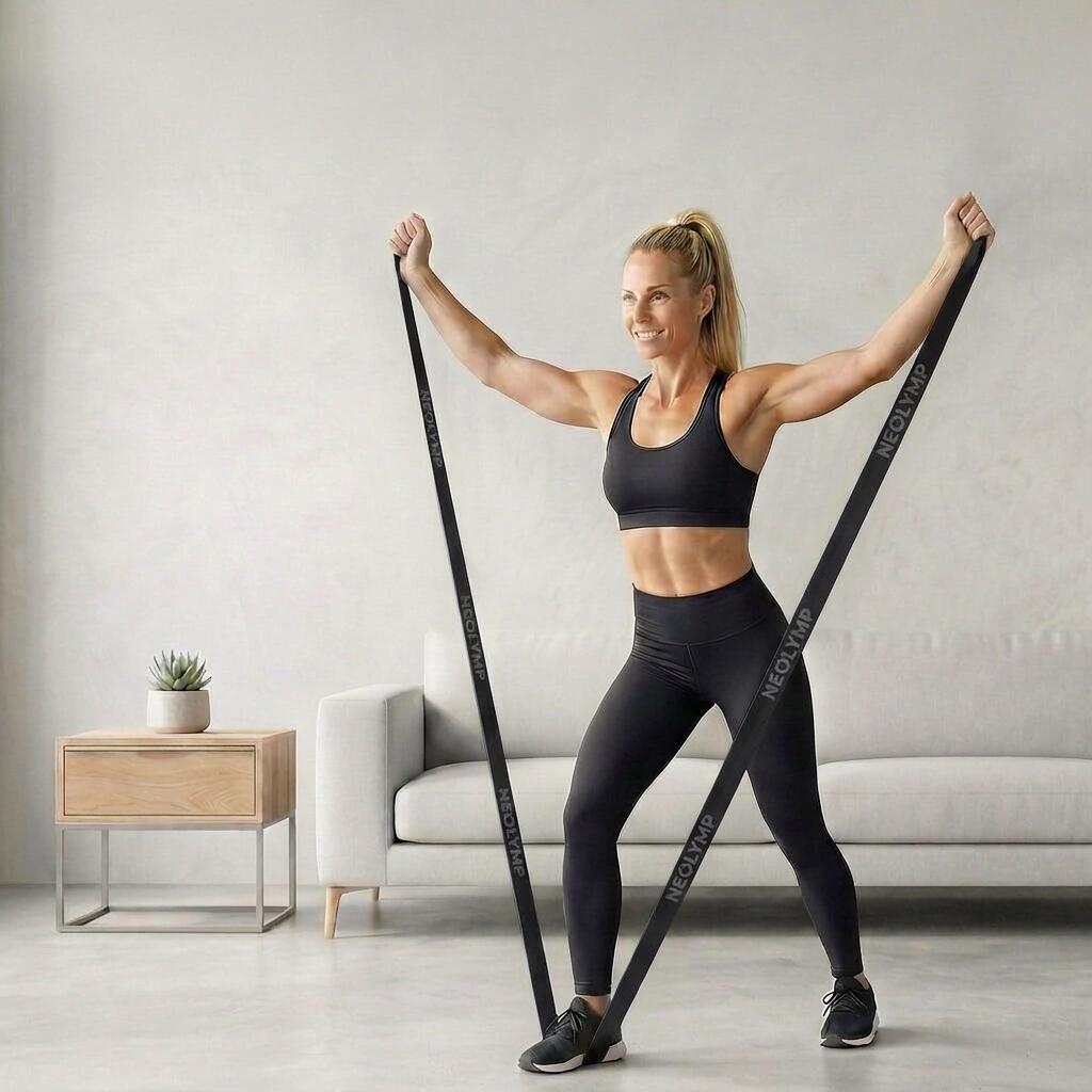 FrozenFit Lot de 5 Bande de Résistance Élastique Fitness avec programme Fitness
