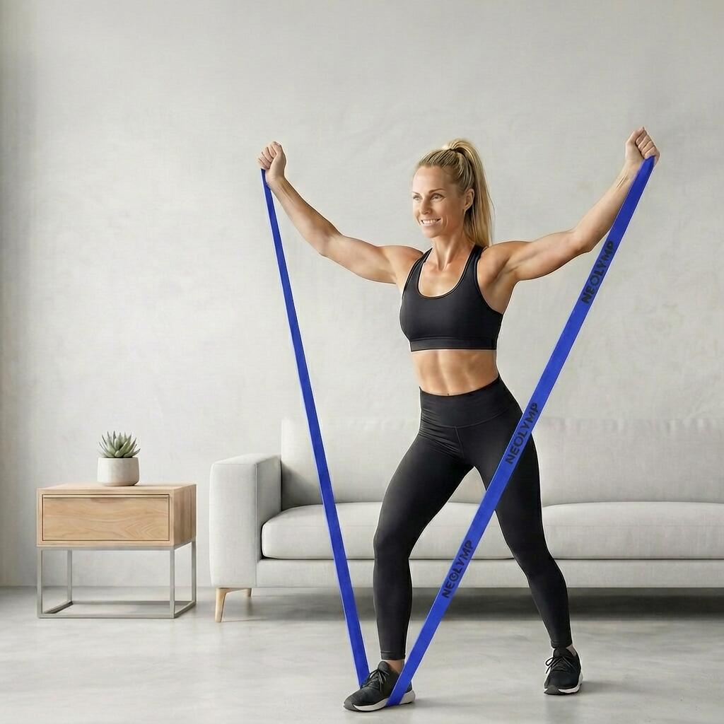 Fitnessband mit Schlaufen aus Stoff  Widerstandsstufe 4 extra stark Training 5/7