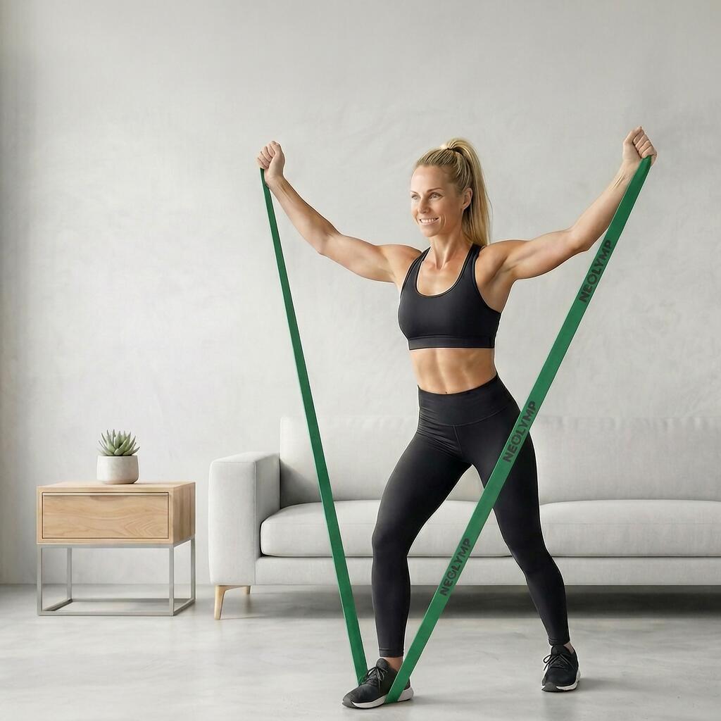 Fitnessband mit Schlaufen aus Stoff – Widerstandsbänder Krafttraining 5er Set 5/7