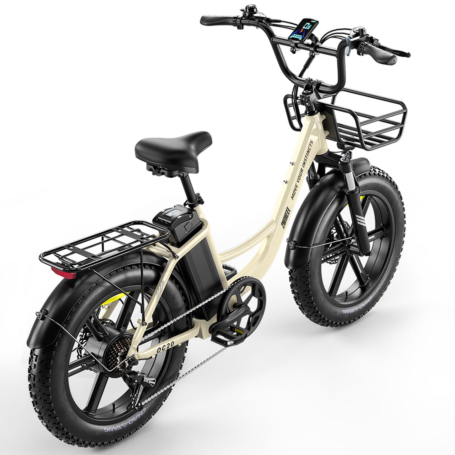 Bicicleta elétrica ZWheel Urban Pioneer, 250W, 55 Nm, 13Ah, 100 km, bege 3/7