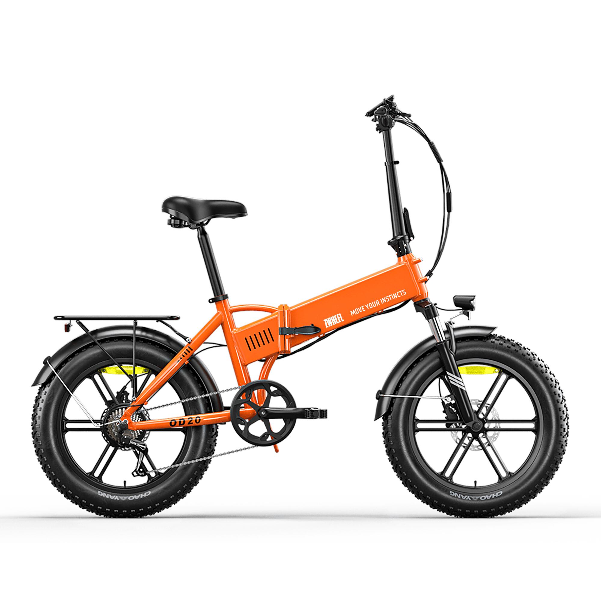 Bicicleta eléctrica plegable ZWheel Urban Flux, 250W, 55nm, 13Ah, 100km, naranja 2/7