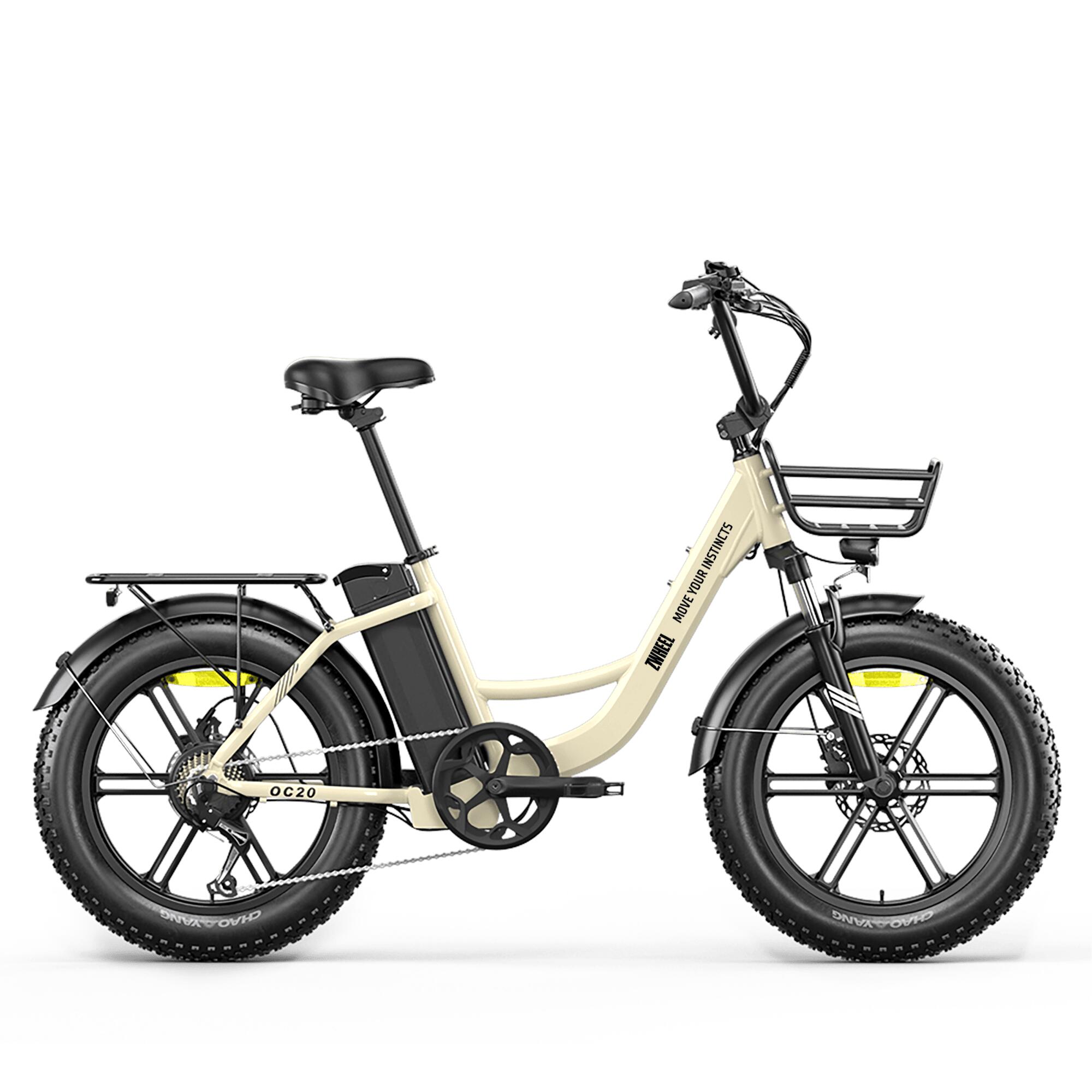Bicicleta elétrica ZWheel Urban Pioneer, 250W, 55 Nm, 13Ah, 100 km, bege 2/7