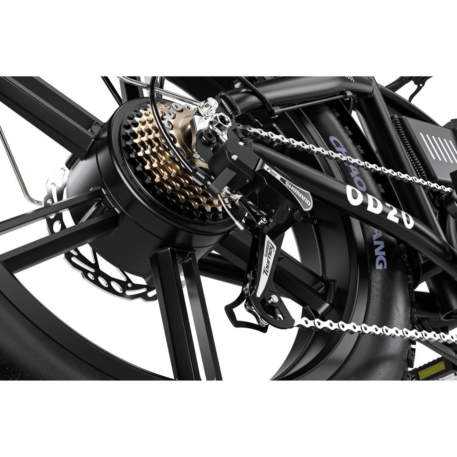Bicicleta eléctrica plegable ZWheel Urban Flux, 250W, 55nm, 13Ah, 100km, negra 7/7