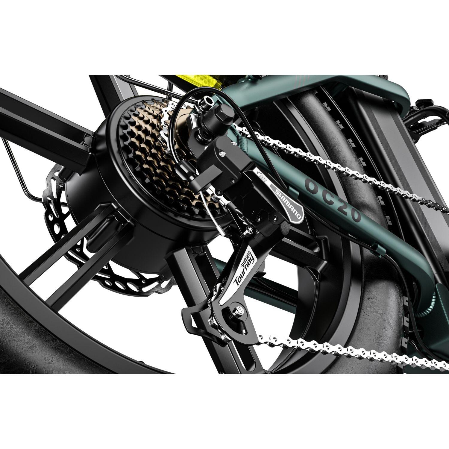 Bicicleta eléctrica ZWheel Urban Pioneer, 250W, 55nm, 13Ah, 100km, verde 6/7
