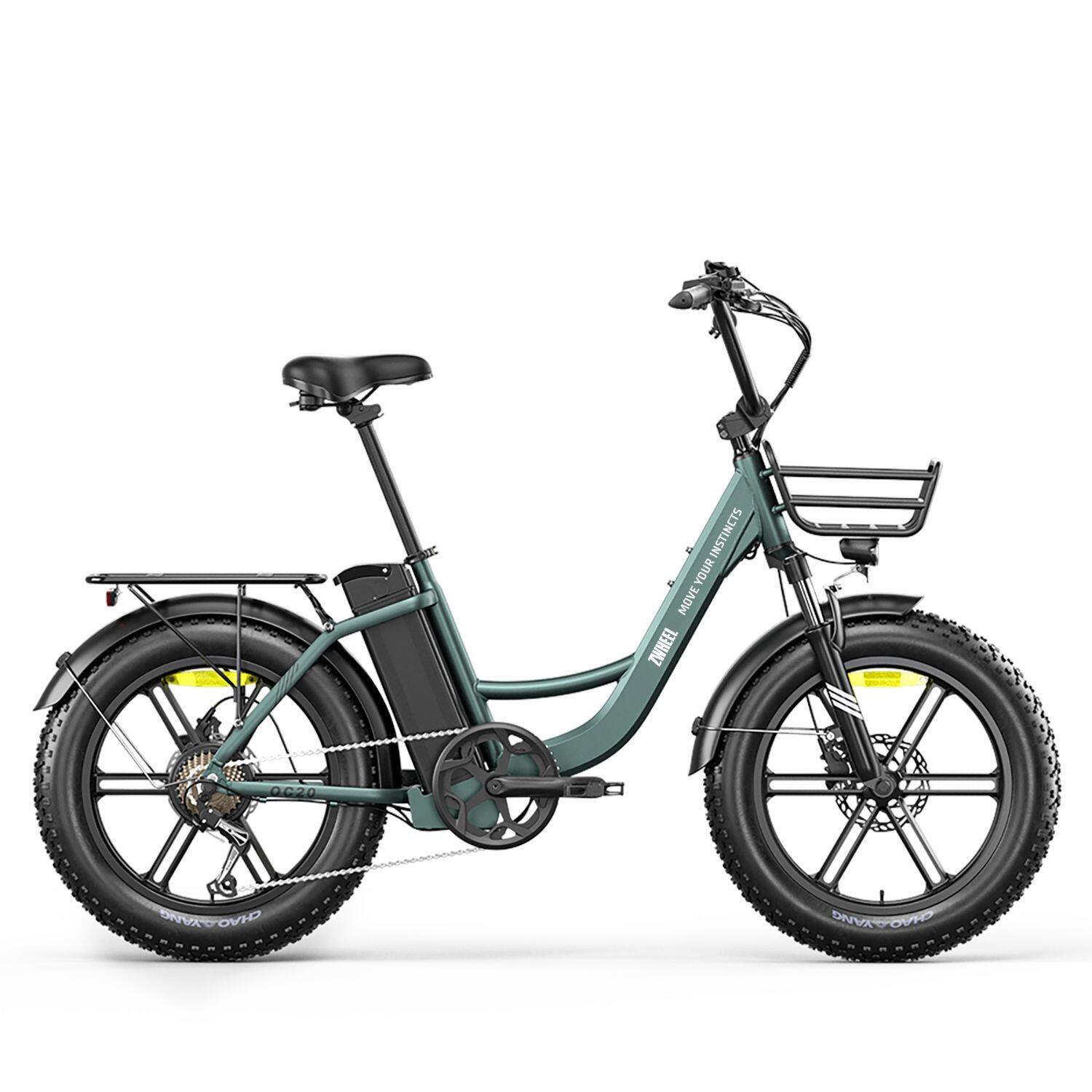 Bicicleta eléctrica ZWheel Urban Pioneer, 250W, 55nm, 13Ah, 100km, verde 2/7