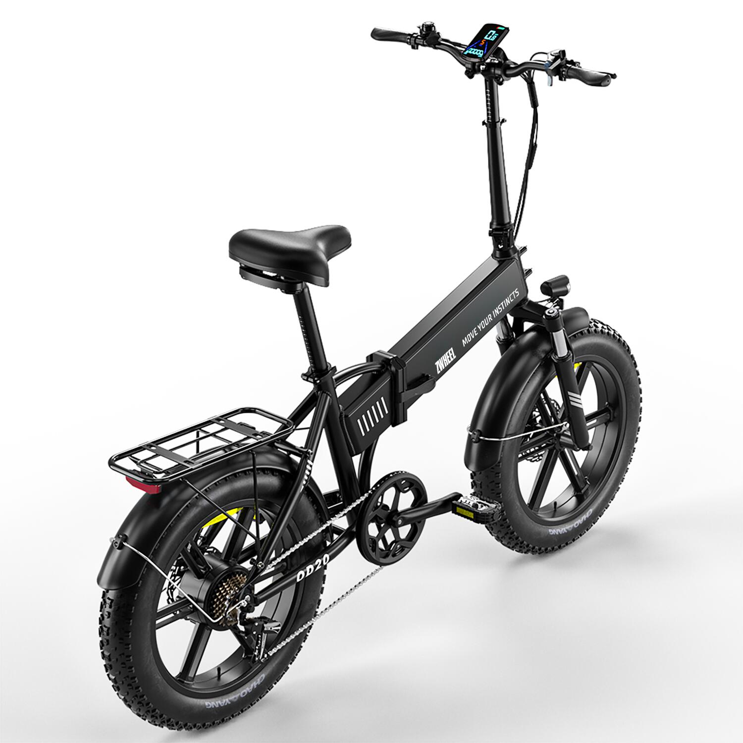 Bicicleta eléctrica plegable ZWheel Urban Flux, 250W, 55nm, 13Ah, 100km, negra 3/7