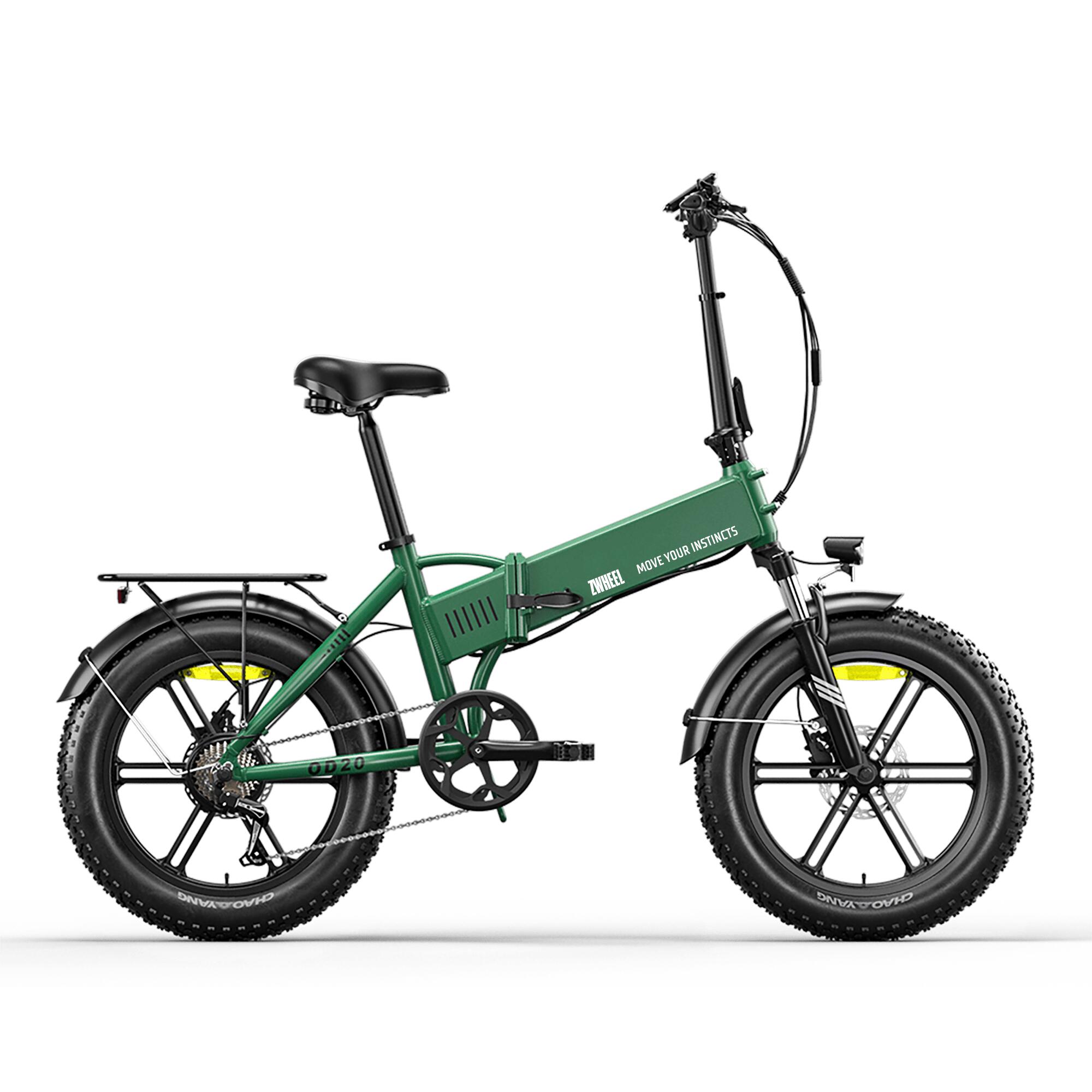 Bicicleta eléctrica plegable ZWheel Urban Flux, 250W, 55nm, 13Ah, 100km, verde 2/7