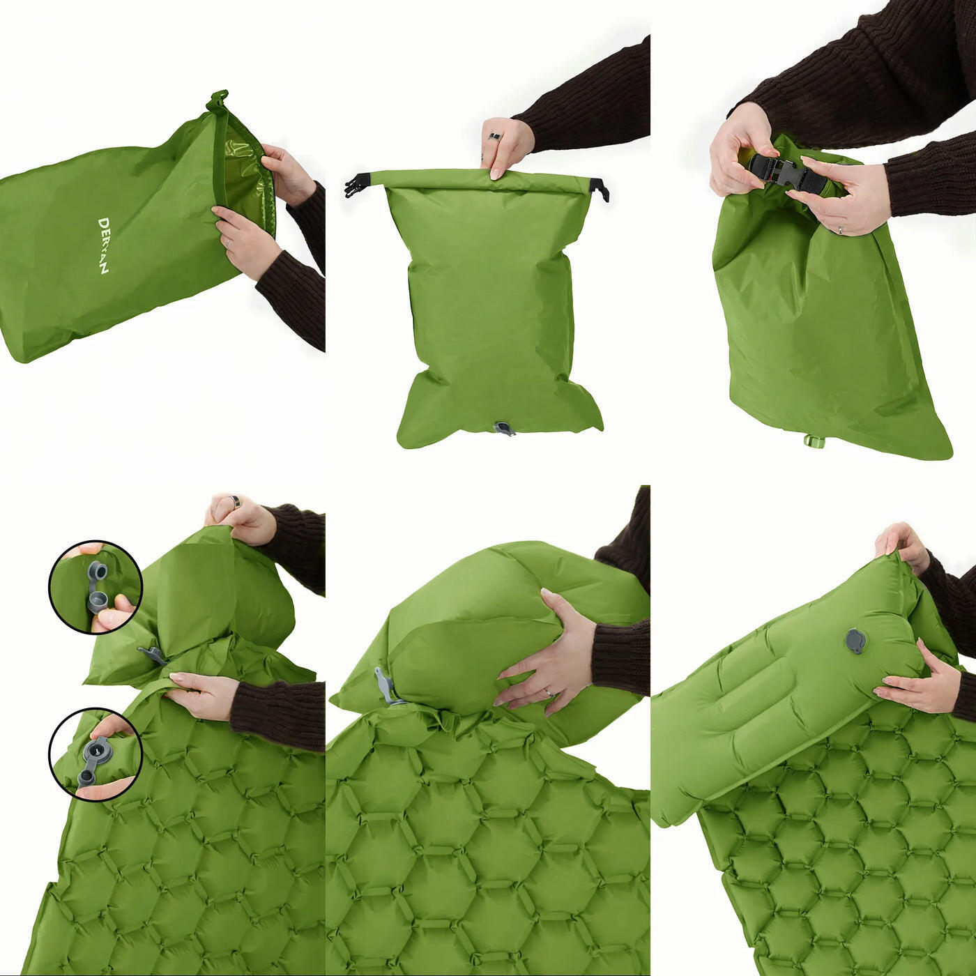 Deryan Air Bed - Letto da campeggio gonfiabile - Include borsa da trasporto 7/7