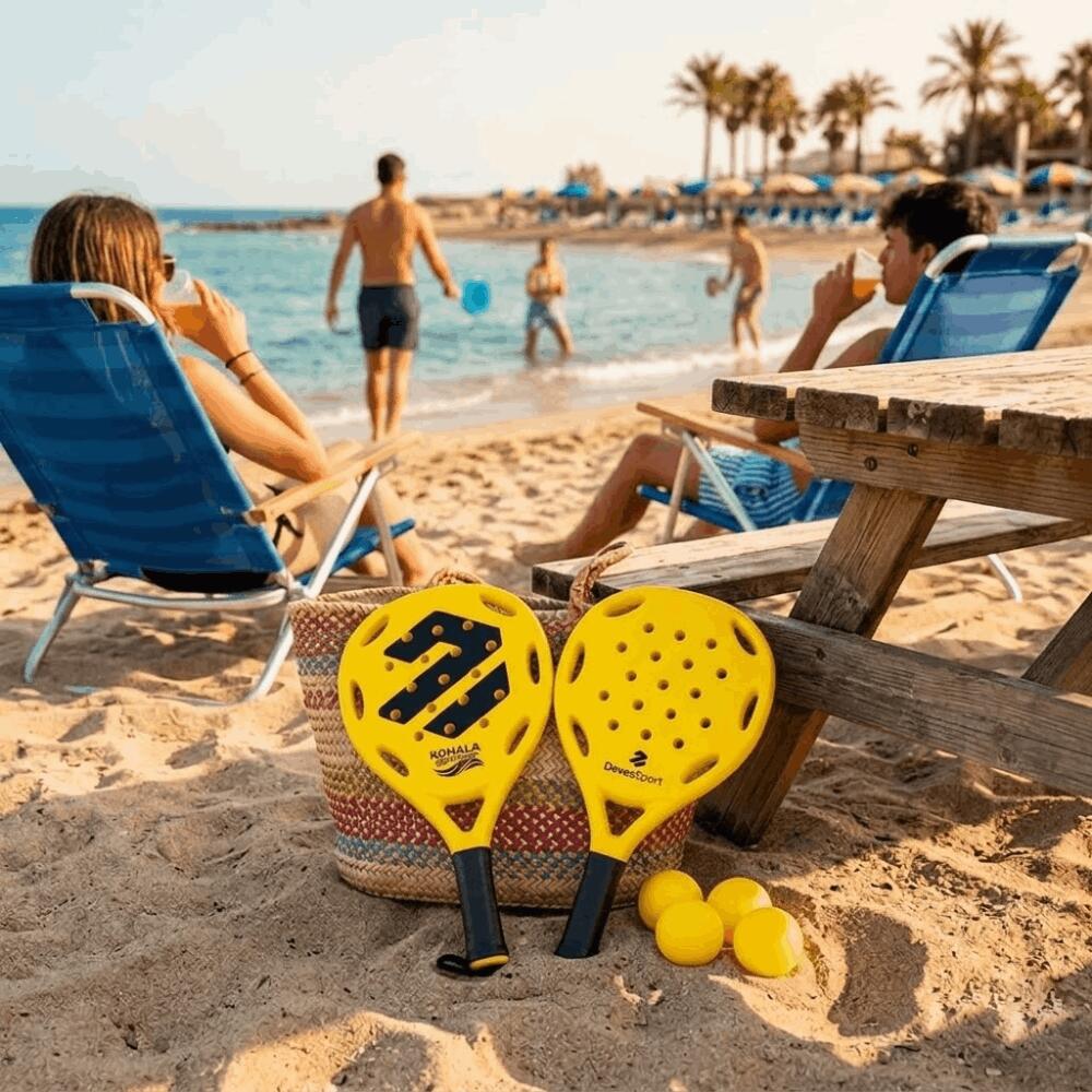 Conjunto de Raquetes de Praia - 2 Raquetes + 3 Bolas + Saco de Transporte 5/5