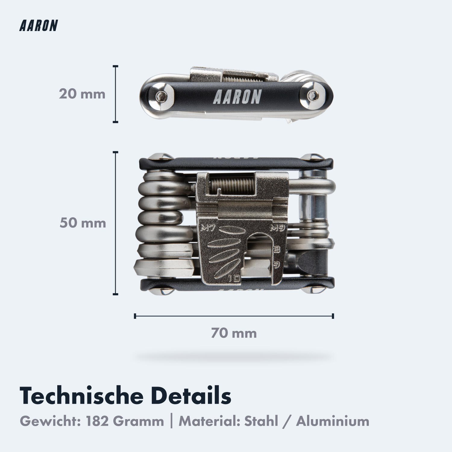 Tool 20-in-1 Multitool - Fahrrad Multifunktionswerkzeug - Schwarz 5/7