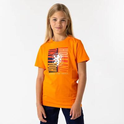 Nederlands elftal big logo t-shirt kinderen - oranje