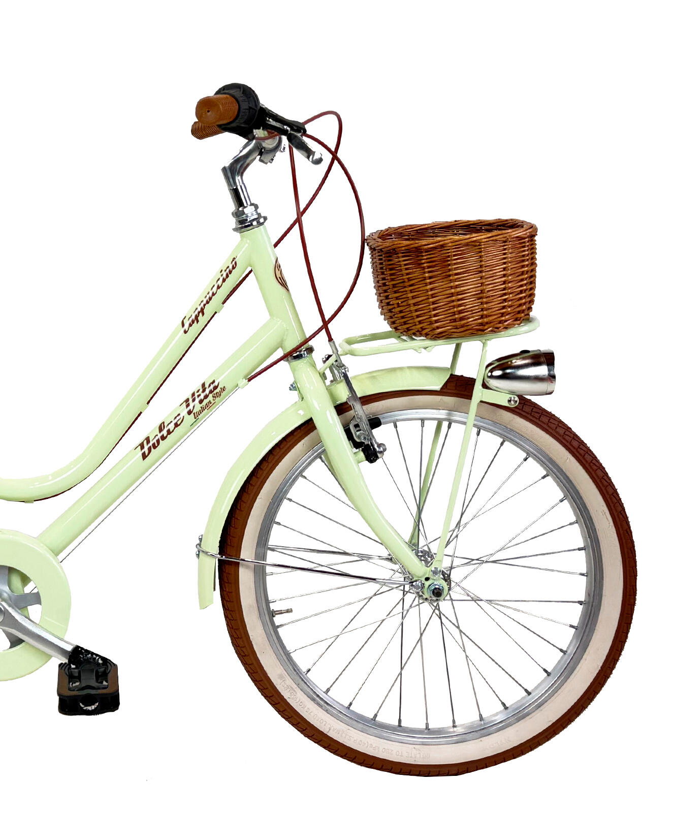 Mädchenfahrrad Dolce Vita CAPPUCCINO 20" 7V mit korb - Hellgrün 3/3