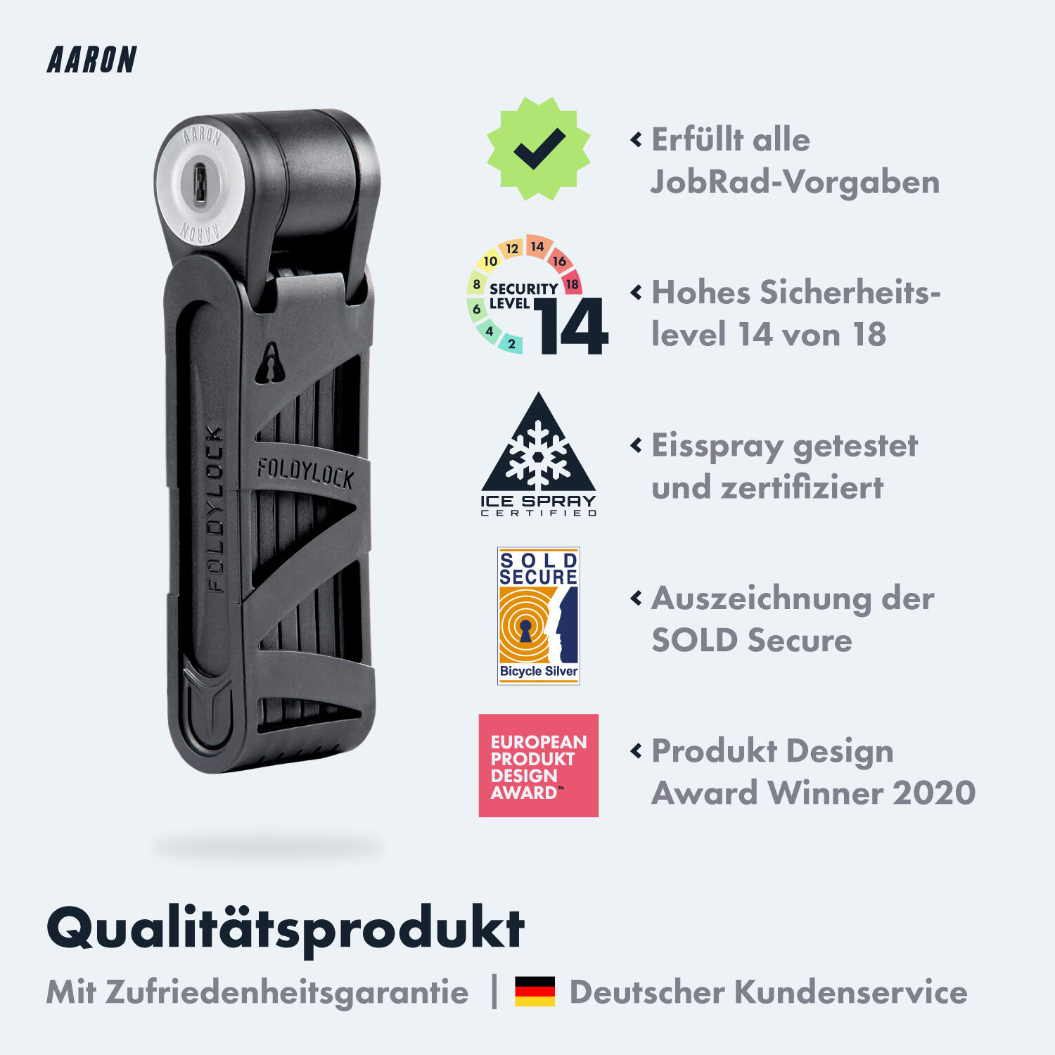Faltschloss 85 cm - Sicherheitsstufe 14 - gehärteter Stahl 2/7