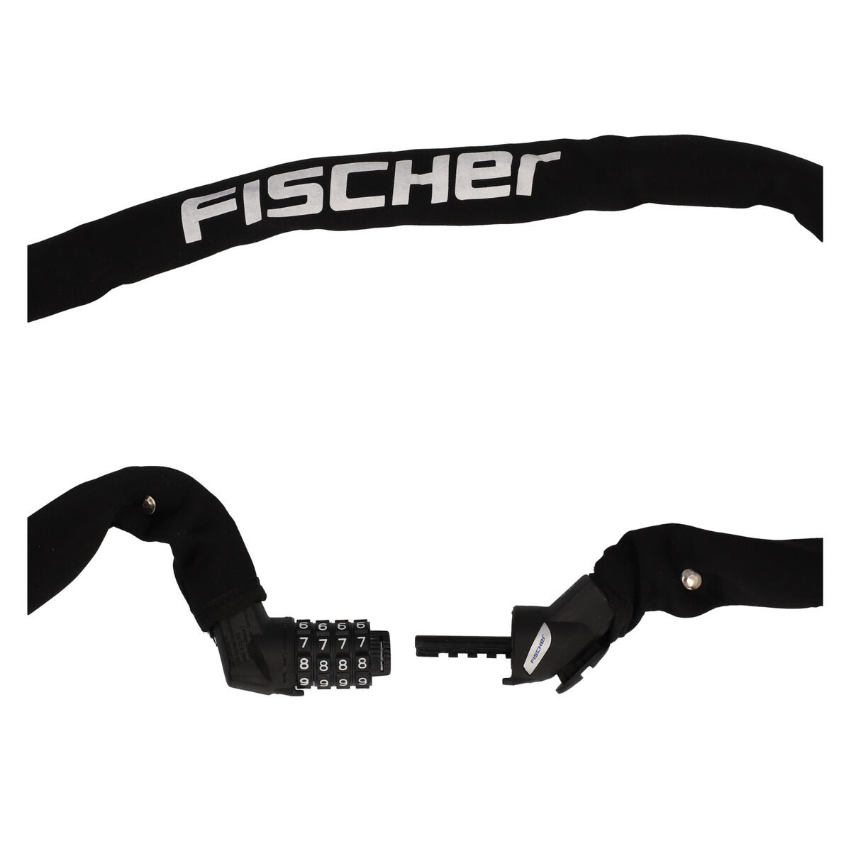 Kettenschloss Neopren 130cm 6mm Zahlen - schwarz 7/7
