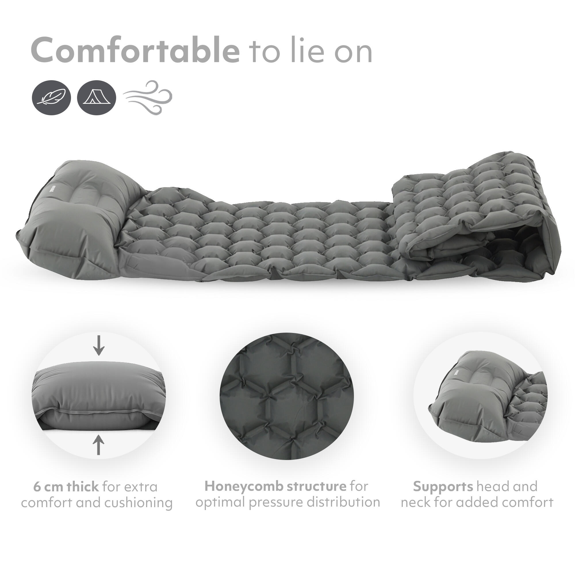 Deryan Air Bed - Letto da campeggio gonfiabile - Include borsa da trasporto 2/7