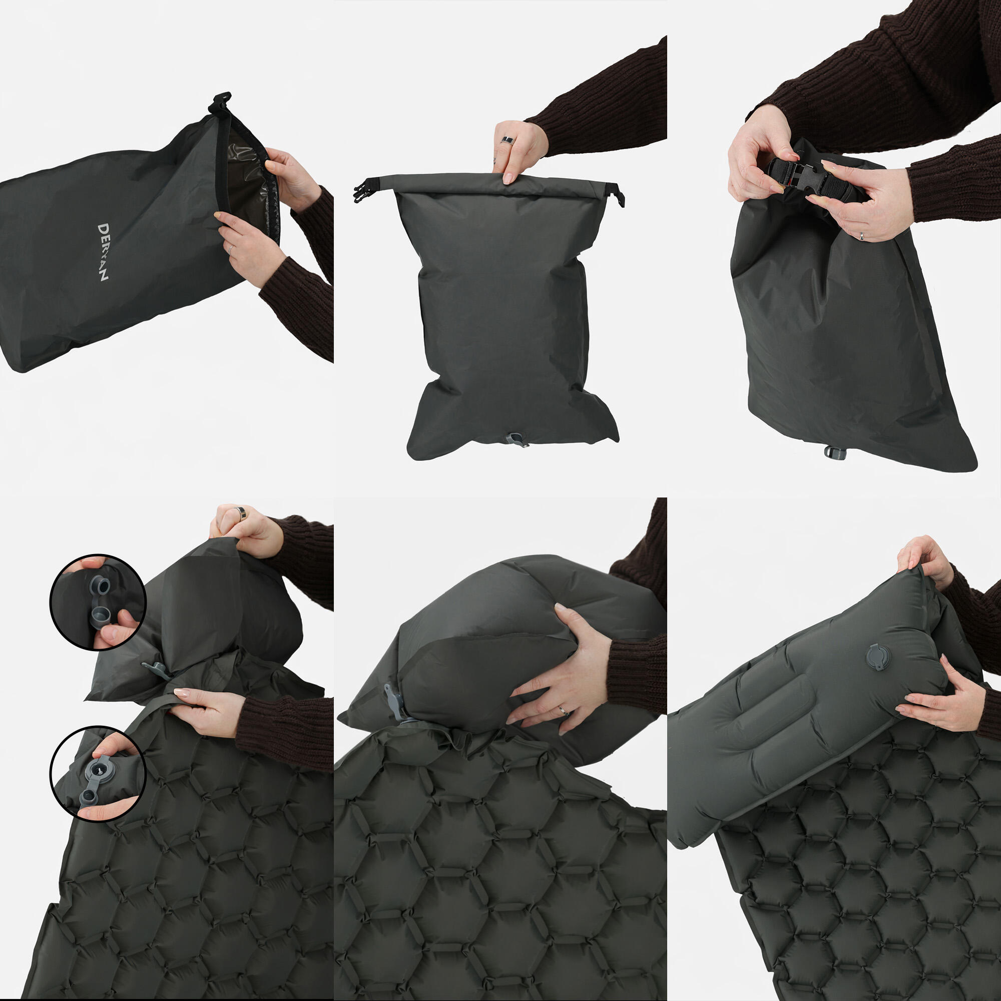 Deryan Air Bed - Letto da campeggio gonfiabile - Include borsa da trasporto 7/7