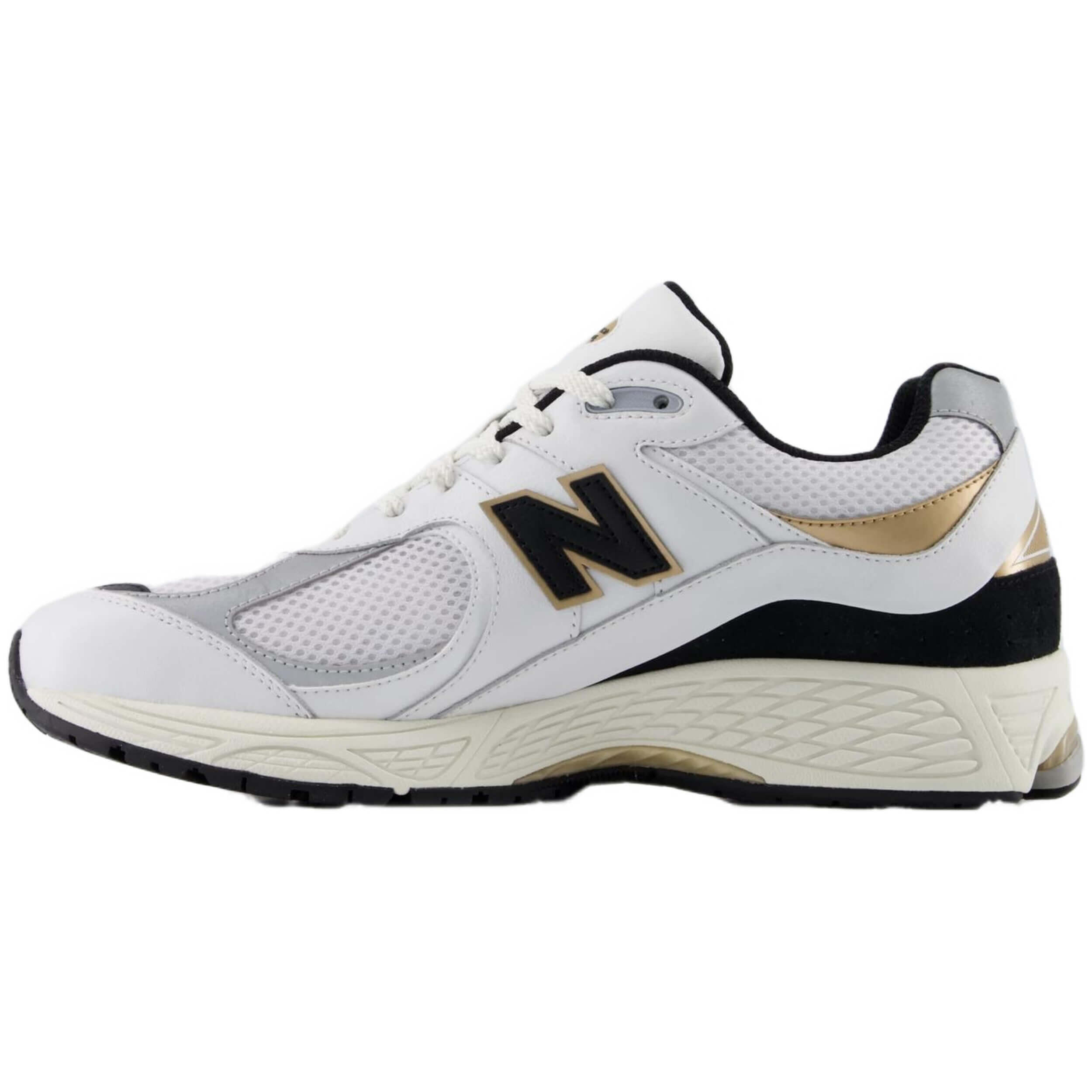 New Balance 2002R White Black Gold Metallic 3/5