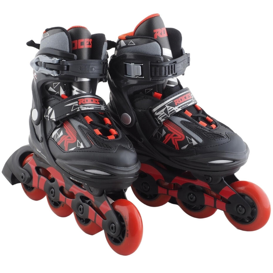 Patines Moody TIF - Niños - Ajustable - Negro - Rojo 3/6
