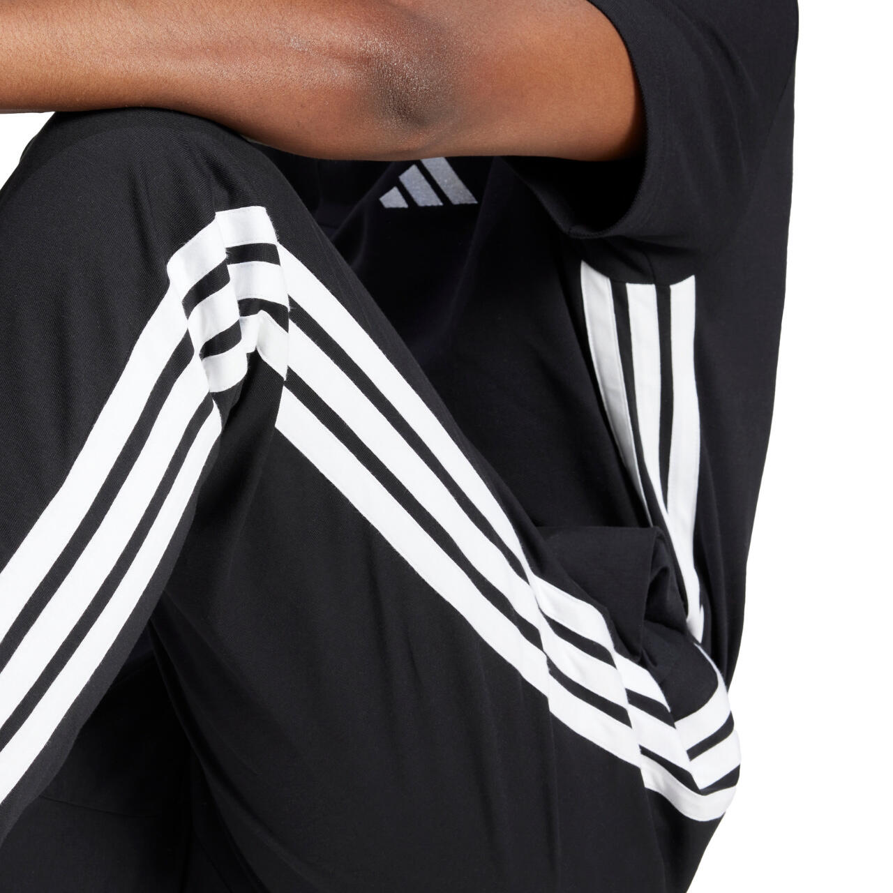 Pantatuta uomo (fleece) adidas nero/bianco 6/6