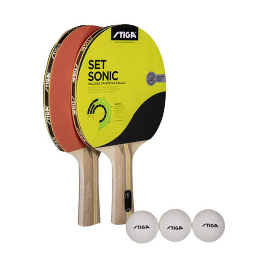 STIGA SONIC 2 kit tennis de table - 2 raquettes et 3 balles