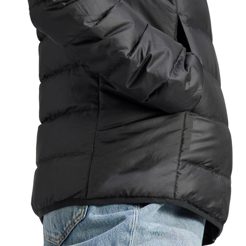 Geacă matlasată ușoară adidas Essentials cu glugă neagră