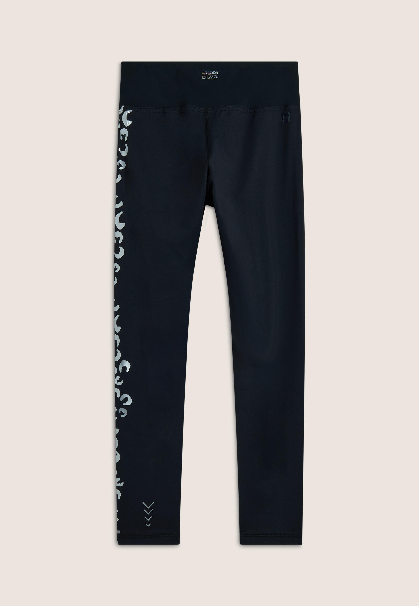 Legging 7/8 taille haute en contraste avec imprimé argenté 2/3