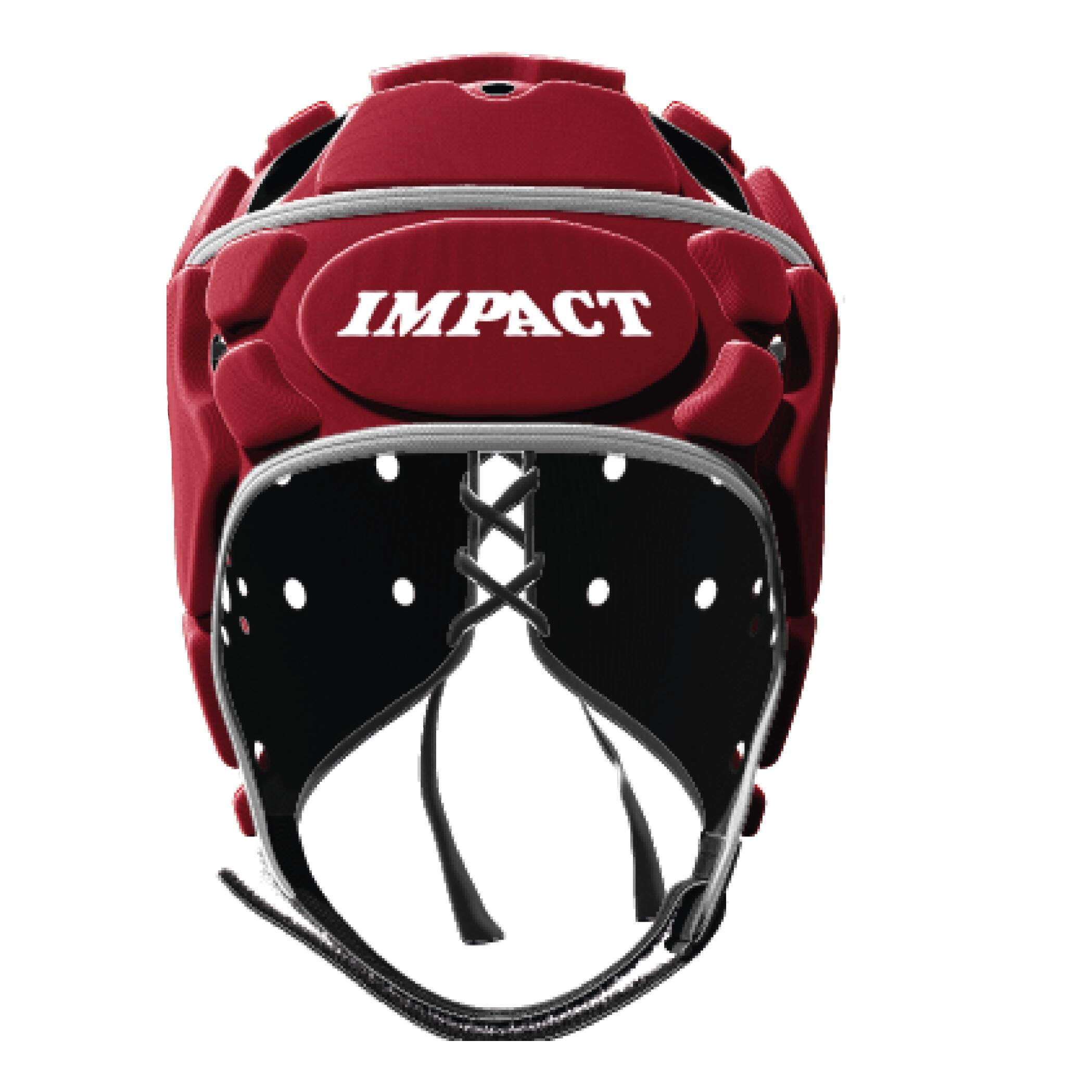 Casque de rugby Impact pour adulte Uni rouge 3/3