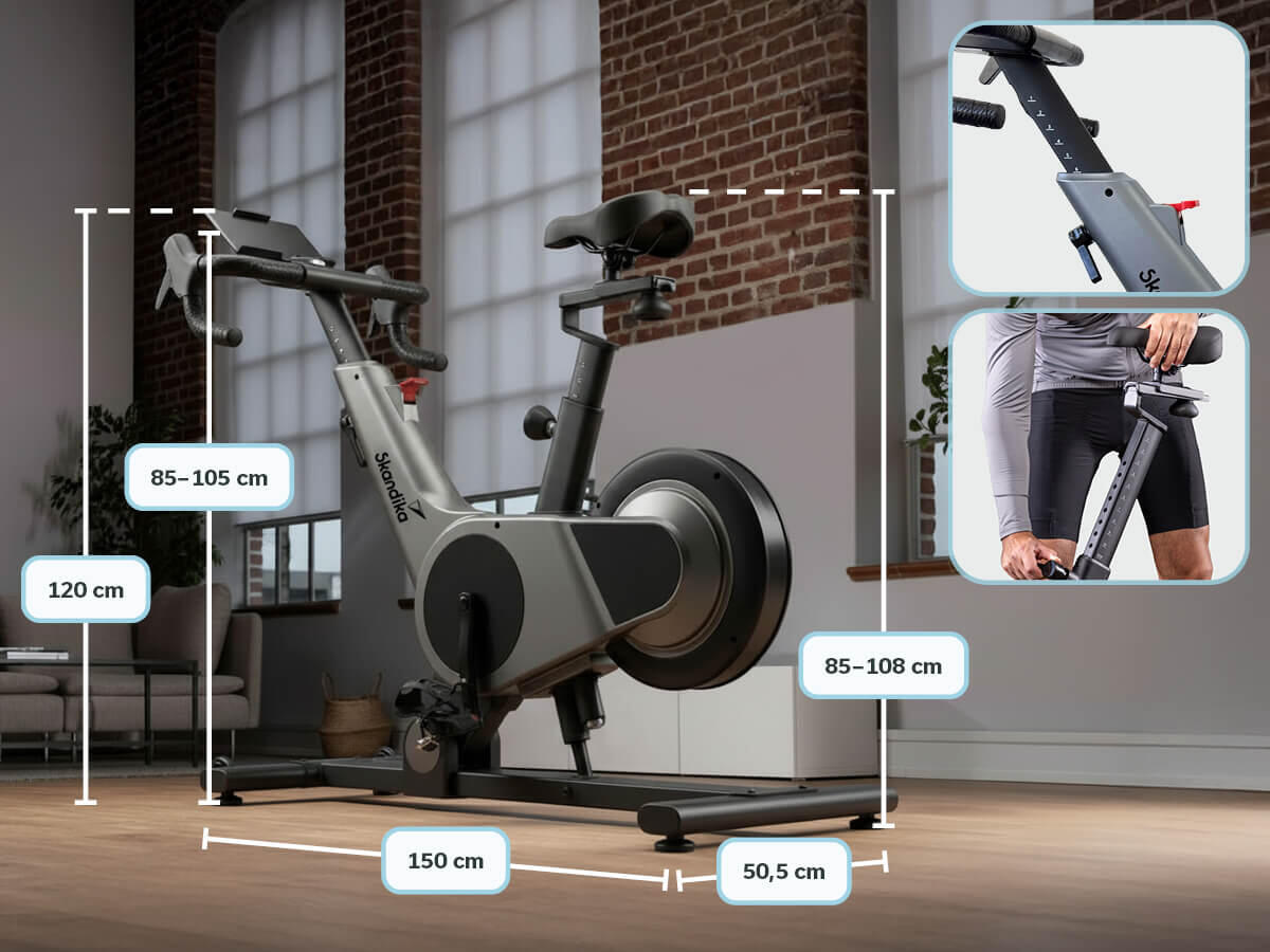 Indoorové speedbike Kliva 500‑S SMART s LED do 150 kg 7/9