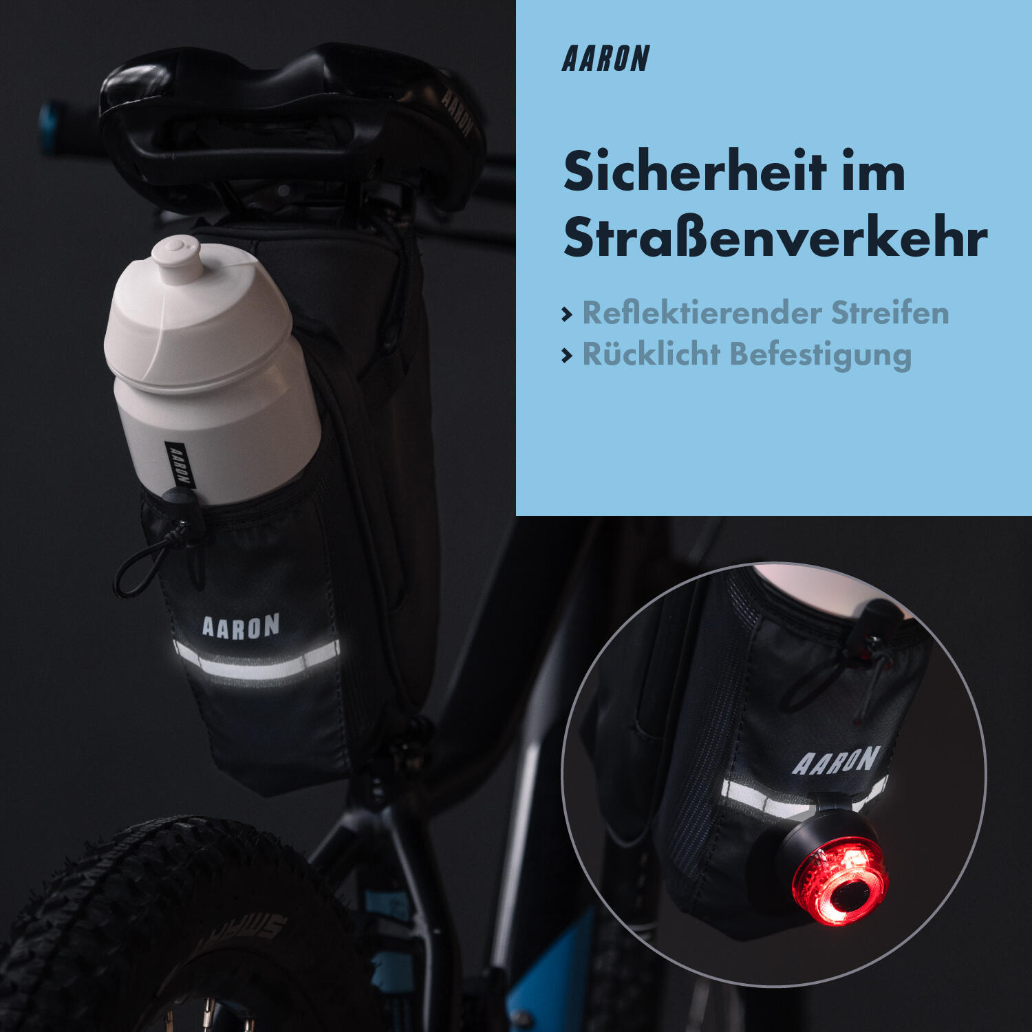Essential - Fahrrad Satteltasche 1 L - mit Flaschenhalter & Reflektor 4/7