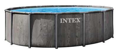 Ø 457 x 122 cm intex greywood prism frame zwembad set rond