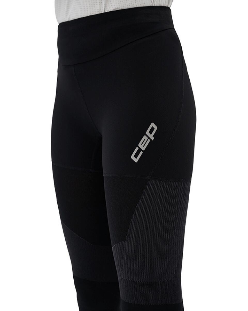 Damskie legginsy do biegania sportowe kompresyjne 3D PRO Run CEP czarne 3/7