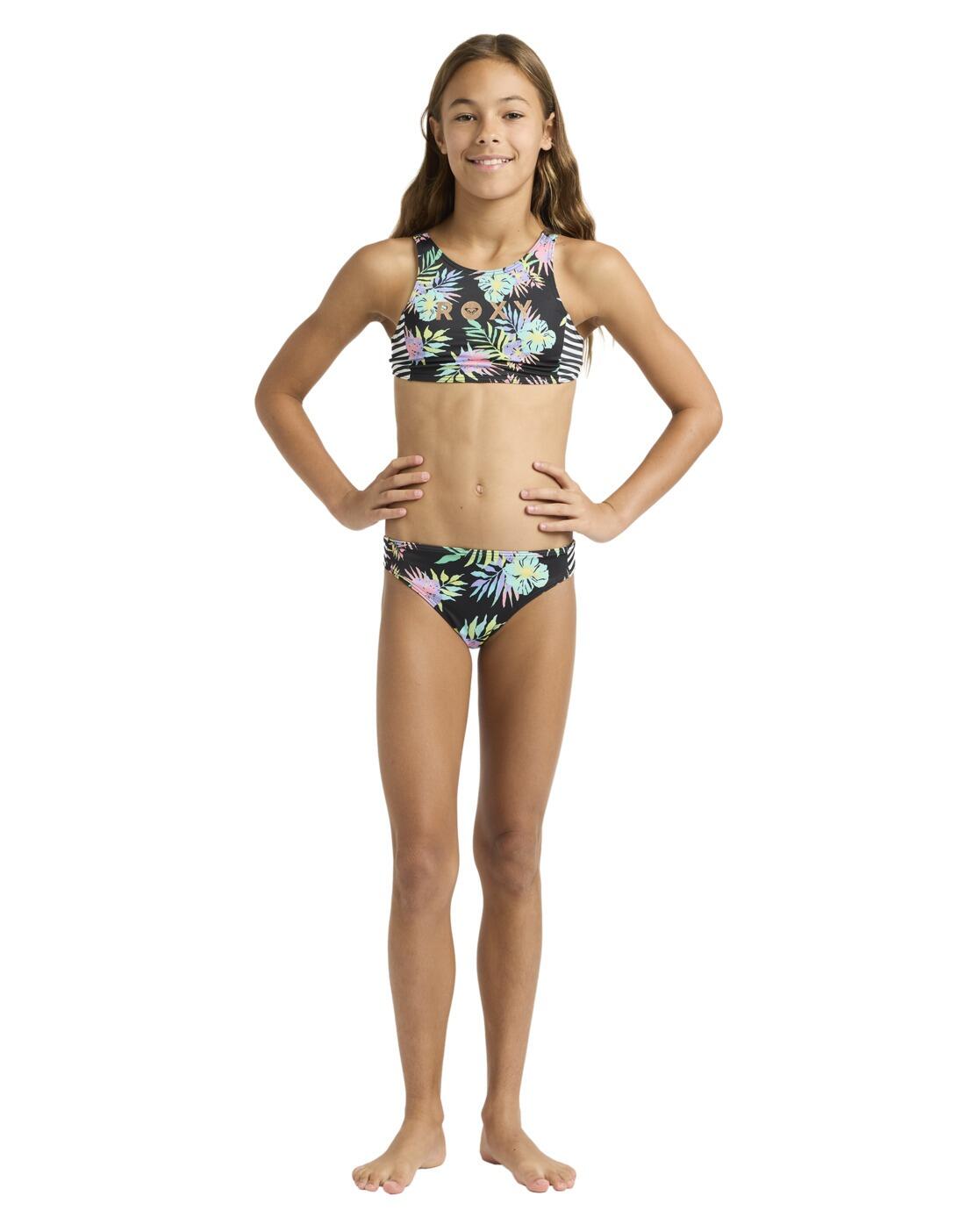 Conjunto de bikini crop ROXY ACTIVE SET Negro Niña 3/4