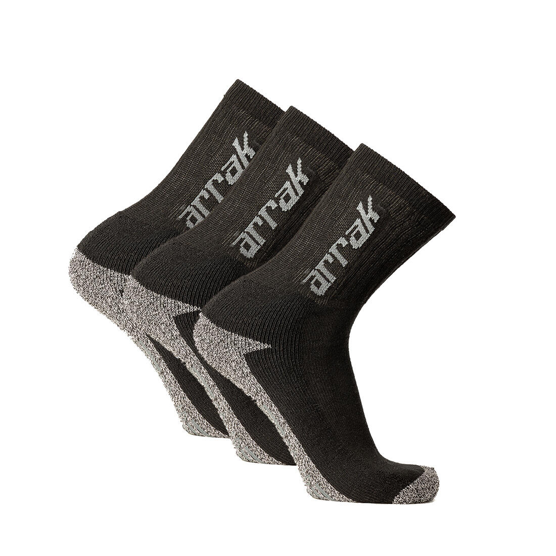 Chaussettes de travail lot de 3 noires 1/4