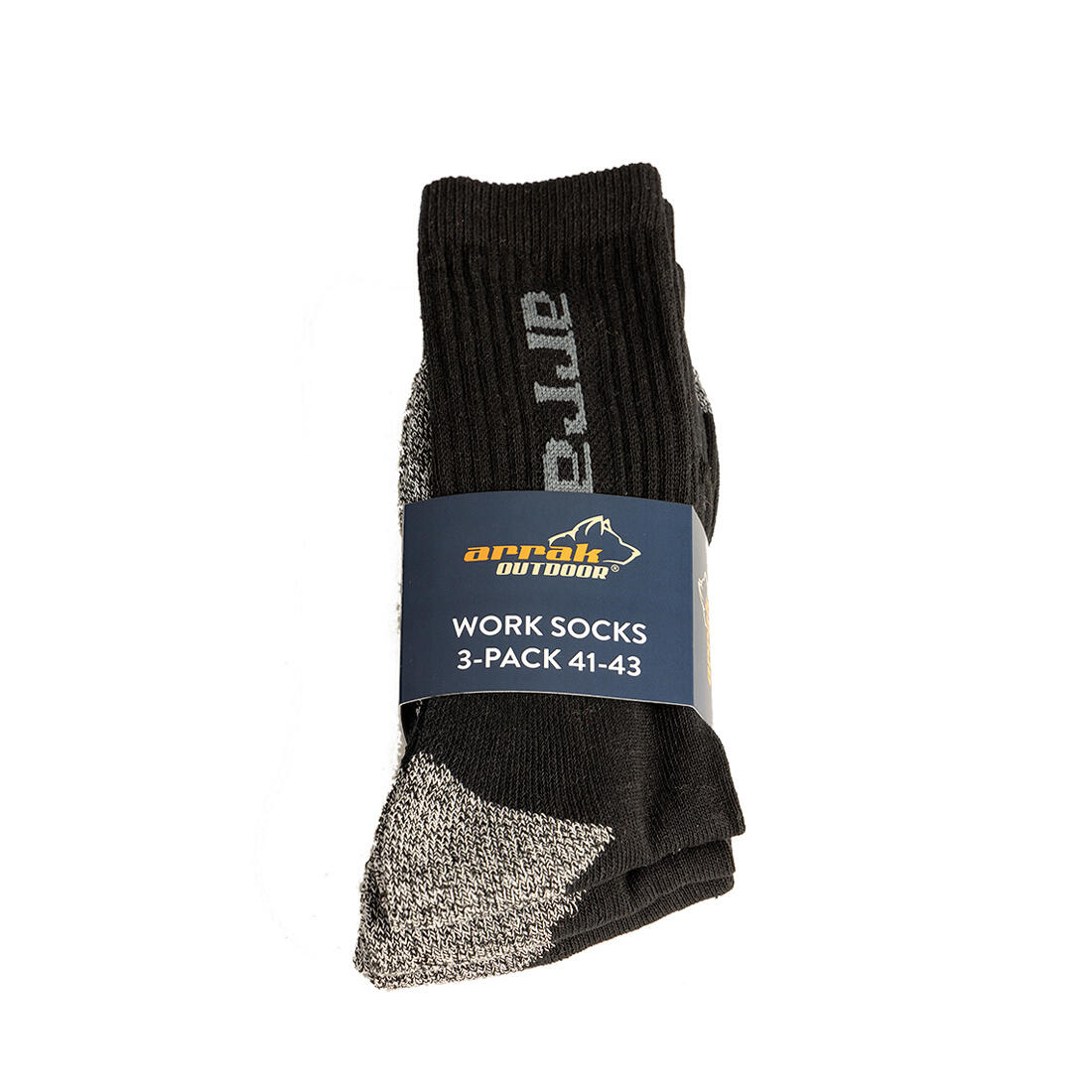 Chaussettes de travail lot de 3 noires 4/4