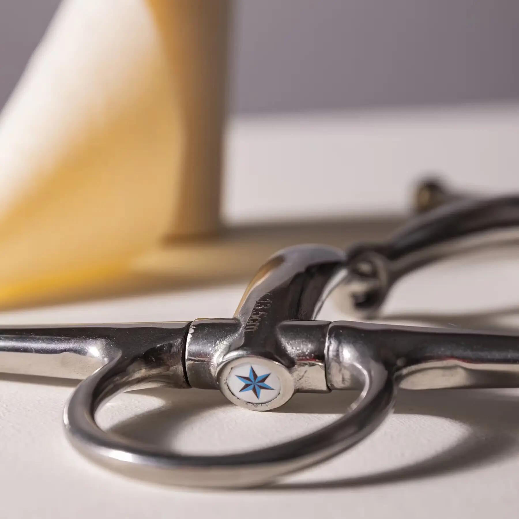 Einfacher Bruchstich für Pferde aus Edelstahl Velari Full Cheek Bit 16mm 14,5cm 5/5