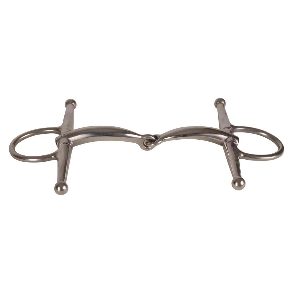 Single jointed break bit for horse made of stainless steel Velari Full Cheek Bit