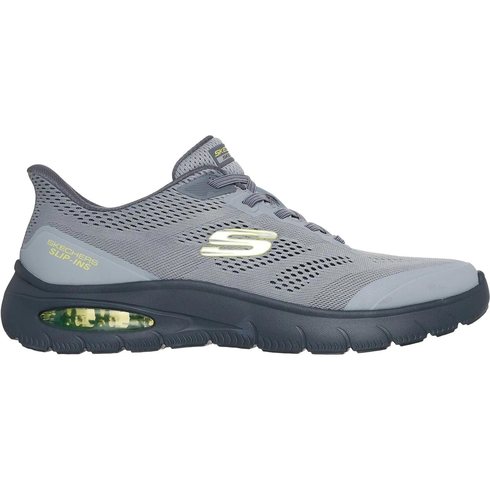 Skechers Skech-Air Summits Textile Men's Charcoal/Lime Trainers 5/6