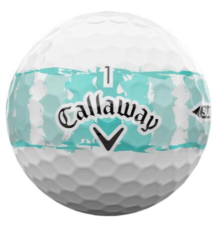 Callaway Golf NEW Supersoft Stripe, Bolas de golfe com alinhamento, turquesa 3/4